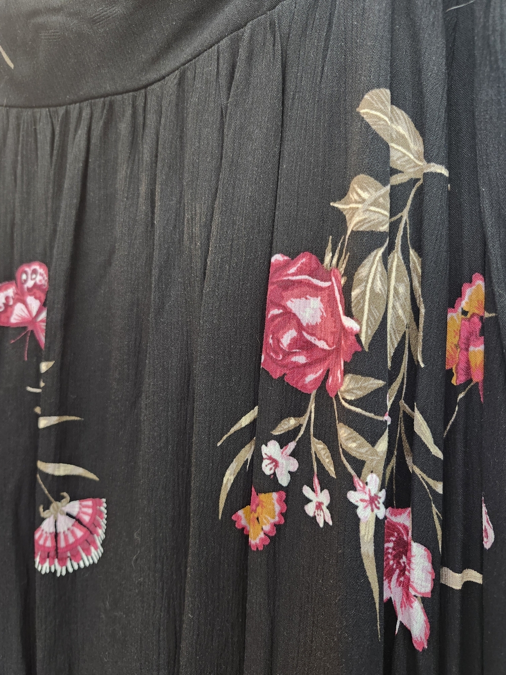 Torrid Black Floral Midi Dress Set with Pink Accents, Torrid 3 = 3X, NWT - Picture 5 of 9
